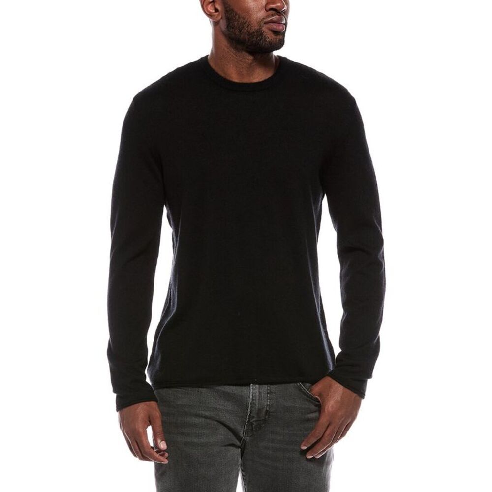 Atm Anthony Thomas Melillo Mens  100% Cashmere Crewneck Sweater, Black